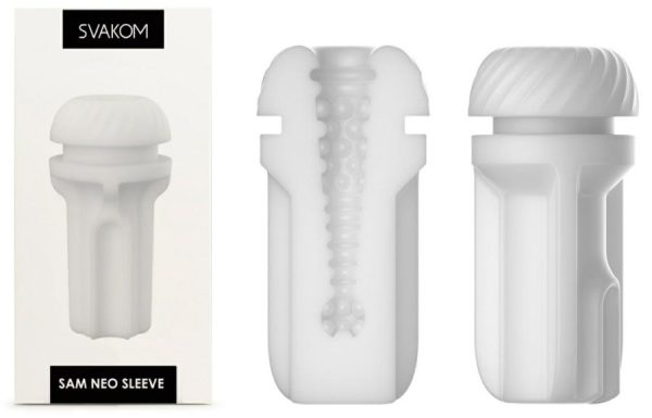 Accessories for Masturbators | Svakom – Sam Neo Sleeve – White Masturbators Accessories for Masturbators