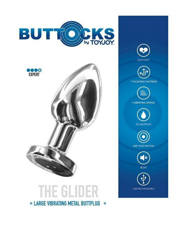 Anal Toys | Toyjoy – Glider Vibro Butt Plug L – Silver Anal Toys Anal Toys