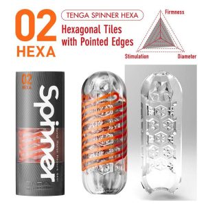 Cup Masturbators | Tenga – Spinner 02 Hexa Masturbator – Orange Cup Masturbators Cup Masturbators