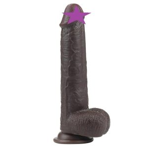 Dildos | Lovetoy – 9” Sliding Skin Dual Layer Dong – Brown Dildos Dildos