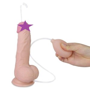 Dildos | Lovetoy – Soft Ejaculation Cock With Ball 8″- Flesh Dildos Dildos