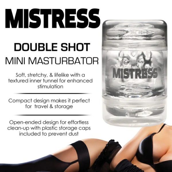 Double Hole Masturbators | Mistress – Double Shot Pussy And Ass Stroker – Clear Double Hole Masturbators Double Hole Masturbators