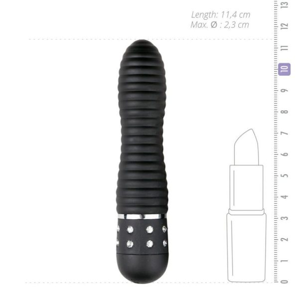 Mini Vibrators | Easytoys – Diamond Ribbed Mini Vibrator – Black Mini Vibrators Easytoys