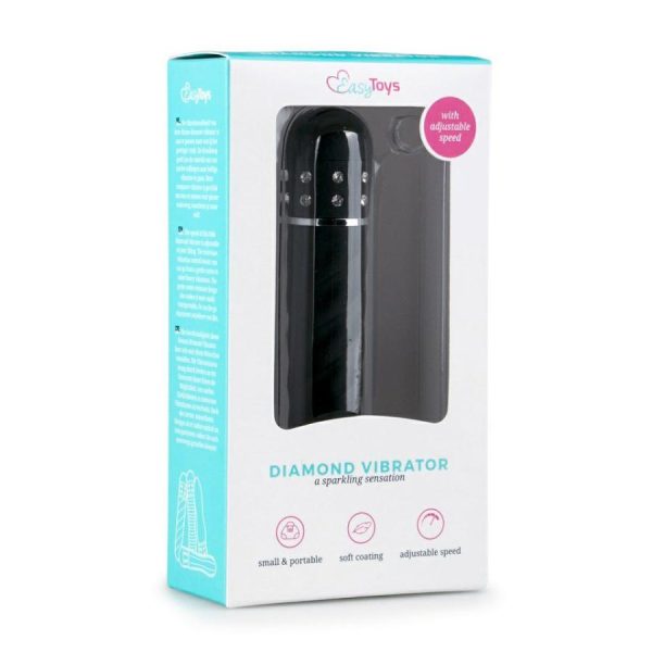 Mini Vibrators | Easytoys – Diamond Twisted Mini Vibrator – Black Mini Vibrators Easytoys