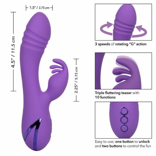 Pulsating Vibrators | Cen – Caldream West Coast Wave Rider Vibe – Purple Pulsating Vibrators California Exotic Novelties