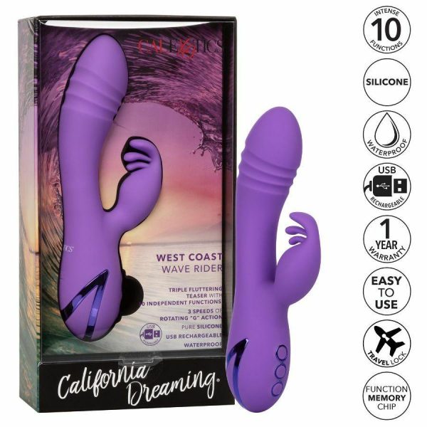 Pulsating Vibrators | Cen – Caldream West Coast Wave Rider Vibe – Purple Pulsating Vibrators California Exotic Novelties