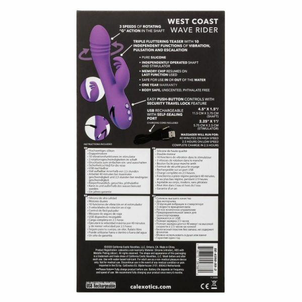 Pulsating Vibrators | Cen – Caldream West Coast Wave Rider Vibe – Purple Pulsating Vibrators California Exotic Novelties