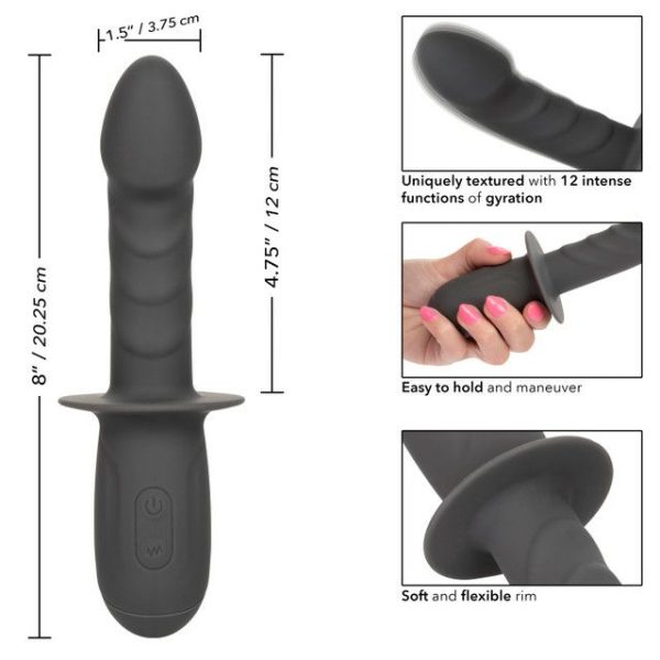 Pulsating Vibrators | Cen – Ramrod Gyrating Vibro Dildo – Black Pulsating Vibrators California Exotic Novelties