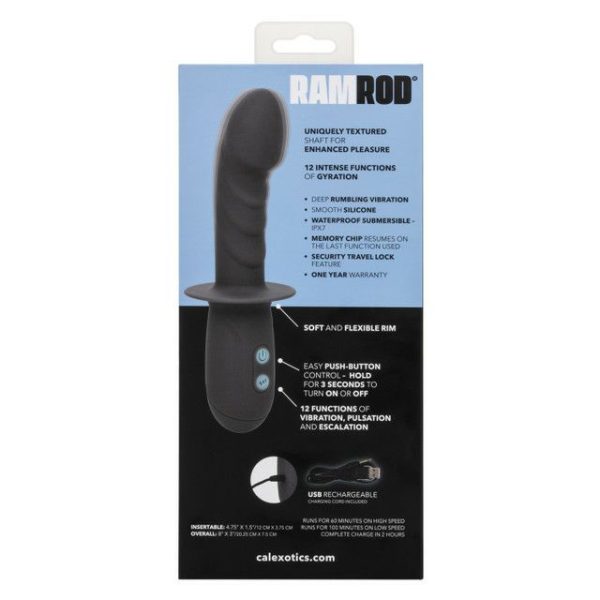 Pulsating Vibrators | Cen – Ramrod Gyrating Vibro Dildo – Black Pulsating Vibrators California Exotic Novelties