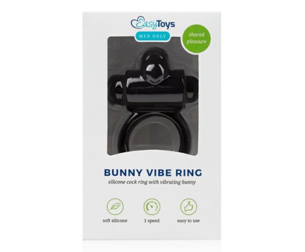 Rings & Sleeves | Easytoys – Bunny Vibe Ring – Black Rings & Sleeves Easytoys