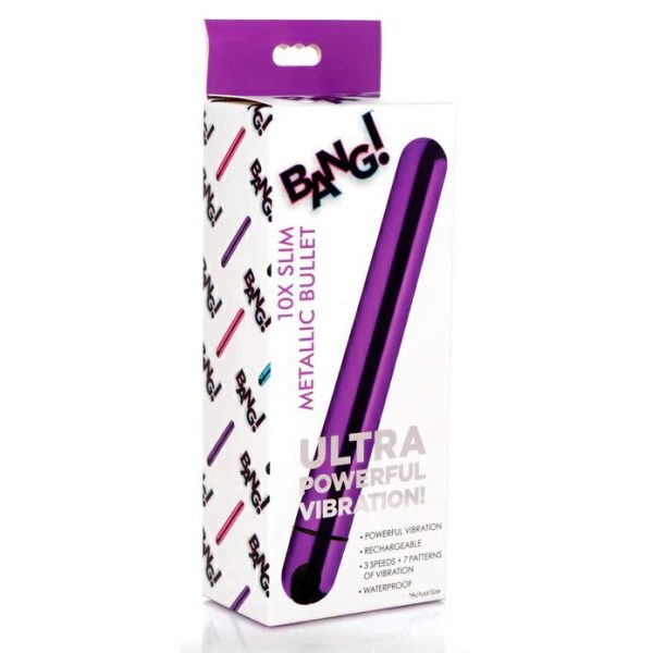 Straight Vibrators | Bang! – 10X Slim Metal Bullet – Purple Straight Vibrators Bang!