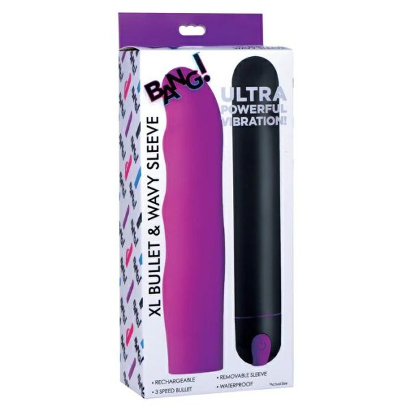 Straight Vibrators | Bang! – Xl Bullet W Wavy Sleeve – Purple Straight Vibrators Bang!