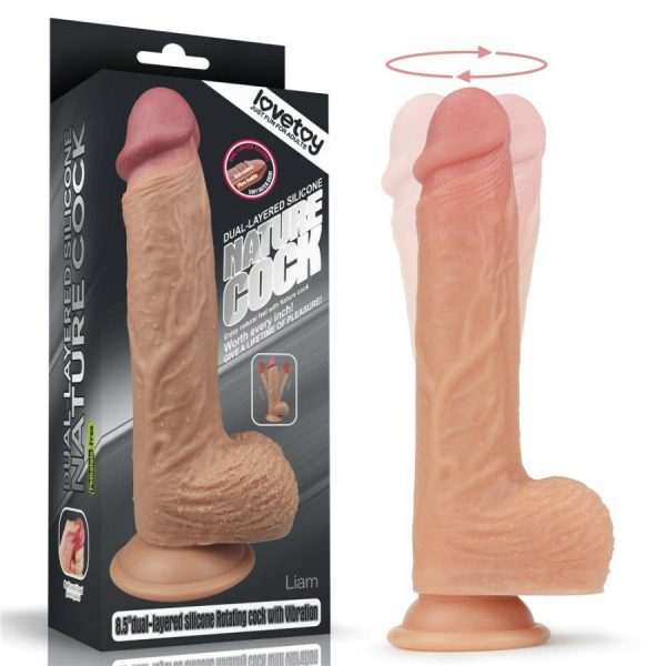 Strap-Ons | Lovetoy – 8.5″ Dual Layered Rotating Cock Liam – Flesh Sex Toys Lovetoy