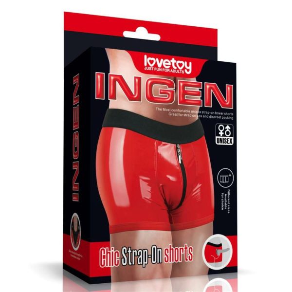 Strap-Ons | Lovetoy – Chic Strap-On Shorts – Red – S/M Sex Toys Lovetoy