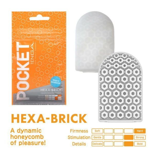 Tenga Masturbators | Tenga – Pocket Block Hexa-Brick – Orange Masturbators Tenga