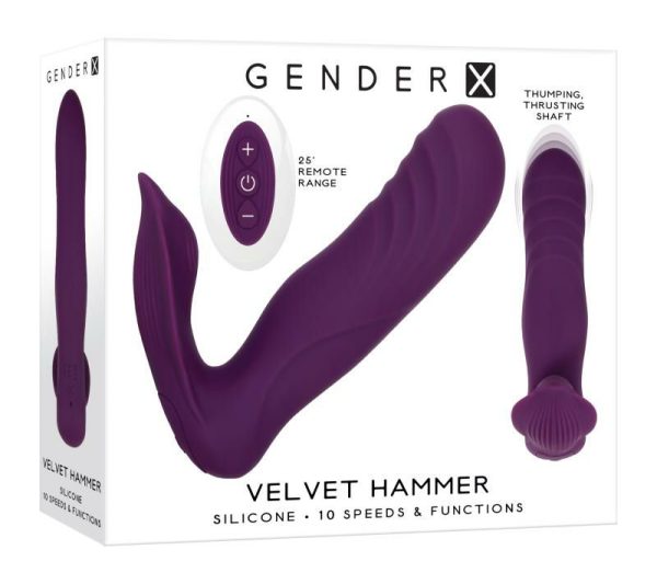 Thrusting Vibrators | Gender X – Velvet Hammer Vibrator – Purple Thrusting Vibrators Gender X