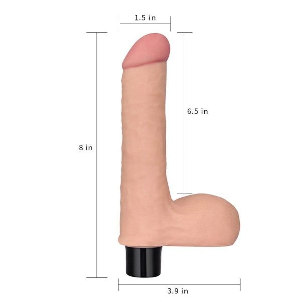 Vibrating Dildos | Lovetoy – 8” Real Softee Vibro Dildo – Flesh Vibrating Dildos Lovetoy