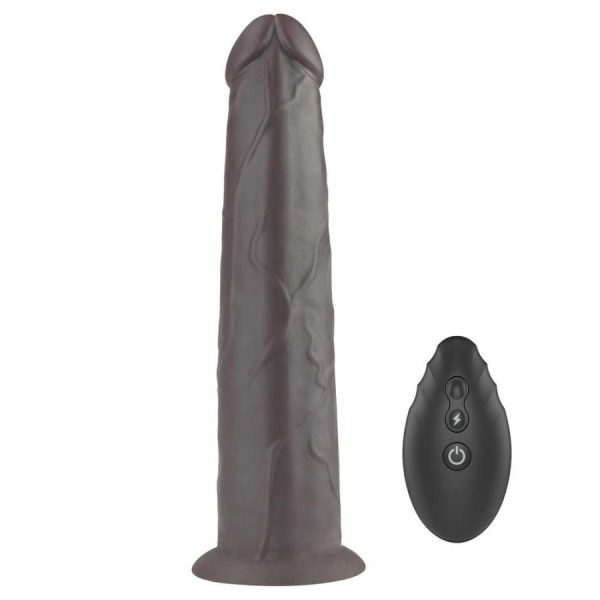 Vibrating Dildos | Lovetoy – 9″ Dual Layered Rotator Dildo – Brown Vibrating Dildos Lovetoy