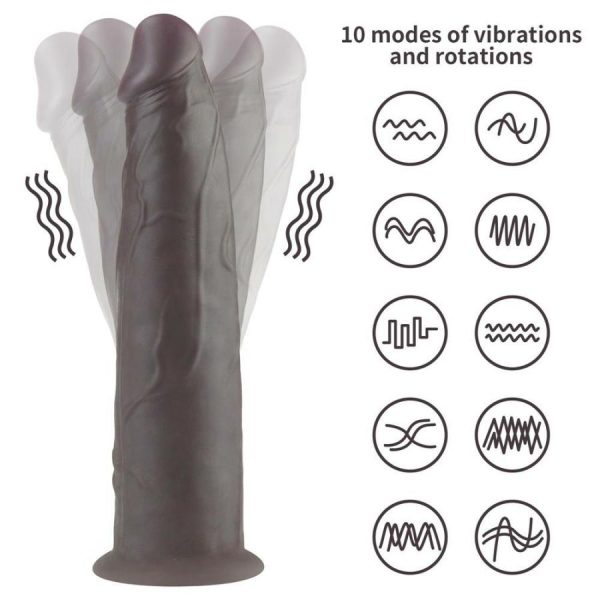 Vibrating Dildos | Lovetoy – 9″ Dual Layered Rotator Dildo – Brown Vibrating Dildos Lovetoy