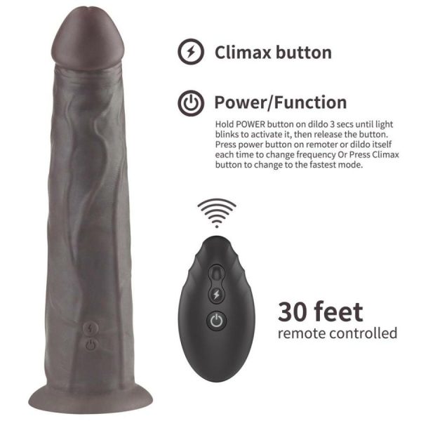 Vibrating Dildos | Lovetoy – 9″ Dual Layered Rotator Dildo – Brown Vibrating Dildos Lovetoy