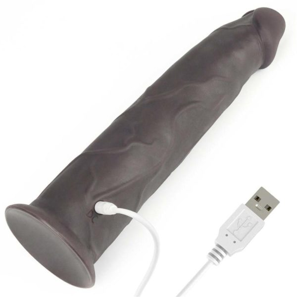 Vibrating Dildos | Lovetoy – 9″ Dual Layered Rotator Dildo – Brown Vibrating Dildos Lovetoy