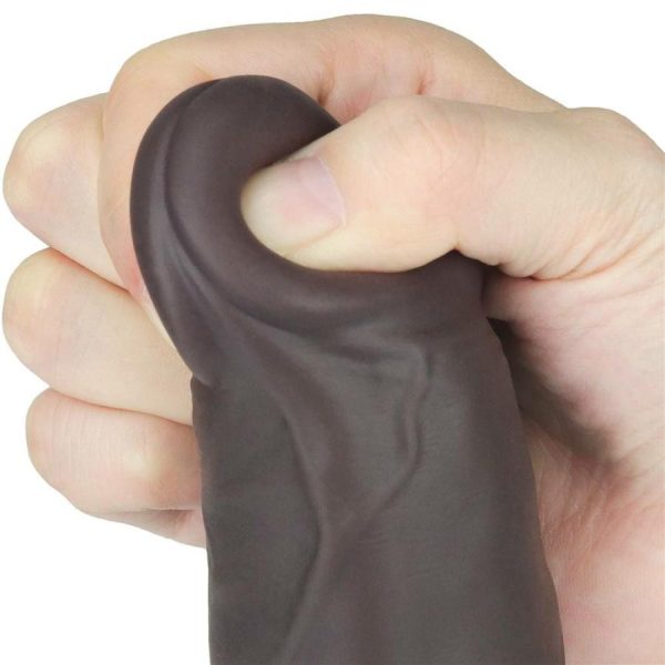 Vibrating Dildos | Lovetoy – 9″ Dual Layered Rotator Dildo – Brown Vibrating Dildos Lovetoy