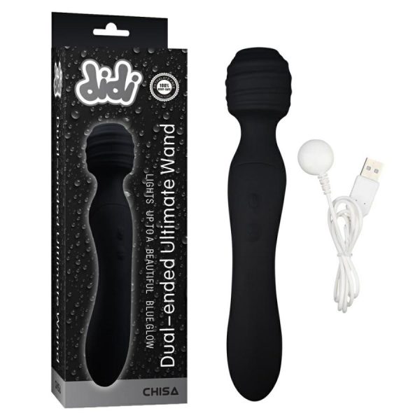 Vibro Massagers | Chisa – Dual-Ended Ultimate Wand – Black Vibrators Chisa