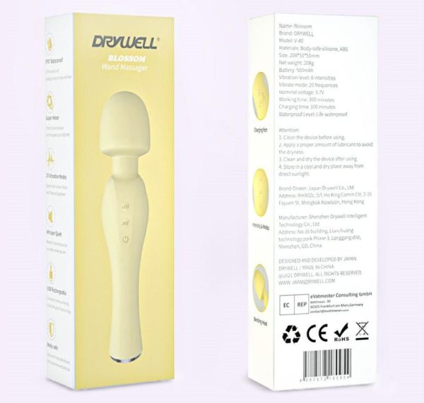 Vibro Massagers | Drywell – Blossom Wand Massager – Yellow Vibrators Drywell