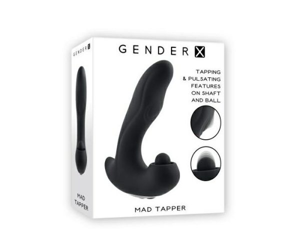 Vibro Massagers | Gender X – Mad Tapper Vibrator W Clit Stimulator – Black Vibrators Gender X