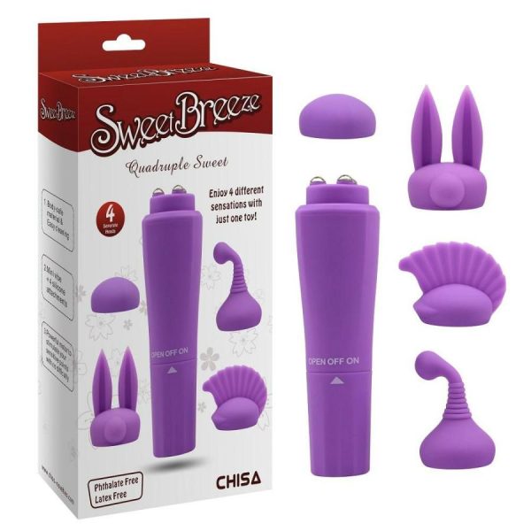 Mini Vibrators | Chisa – Quadruple Sweet Mini Vibrator – Purple Mini Vibrators Chisa