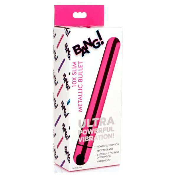 Straight Vibrators | Bang! – 10X Slim Metal Bullet – Pink Straight Vibrators Bang!