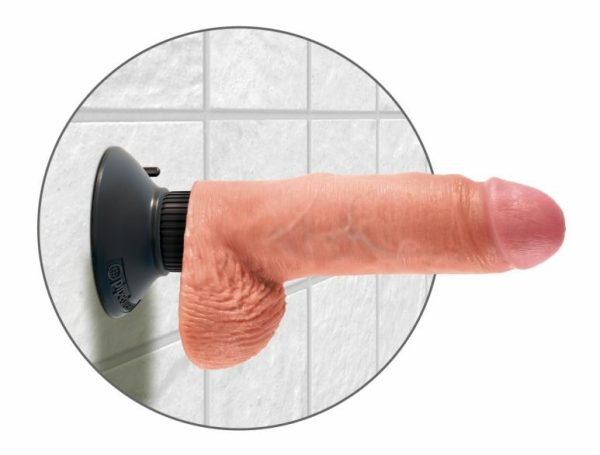 Vibrating Dildos | King Cock – Vibrating Cock 7″ With Balls – Flesh Vibrating Dildos King Cock