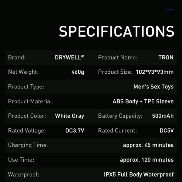 Small Masturbators | Drywell – Tron Vibro Masturbator – White Masturbators Drywell