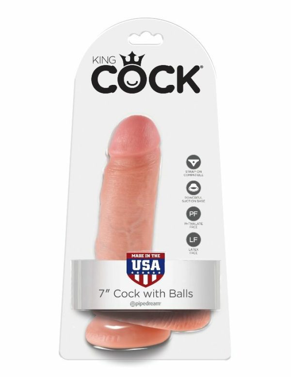 Dildos | King Cock – Cock 7″ With Balls – Flesh Dildos Dildos